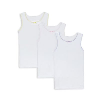 Debenhams Pack of three girls' white vests
